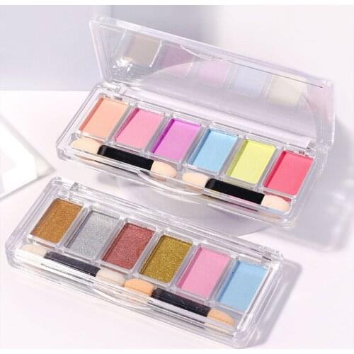 6 Color/Set Solid Magic Mirror Powder for Nails Art Decoration Fashion Mixed Aurora Nail Glitter for Manicure