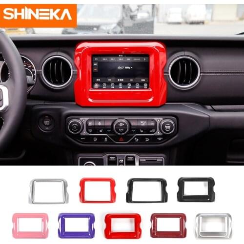 Interior Accessories For Jeep Gladiator JT 2018+ Car 7/8.4 Inches GPS Navigation Decor Frame Stickers For Jeep Wrangler JL 2018
