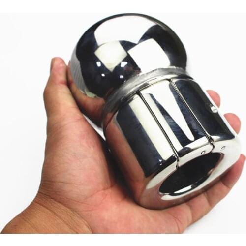 4 Sizes Stainless Steel Male Chastity Device Heavy Weight Scrotum Restraints Pendant with Towed Ring Sex Toys for Men BB-340