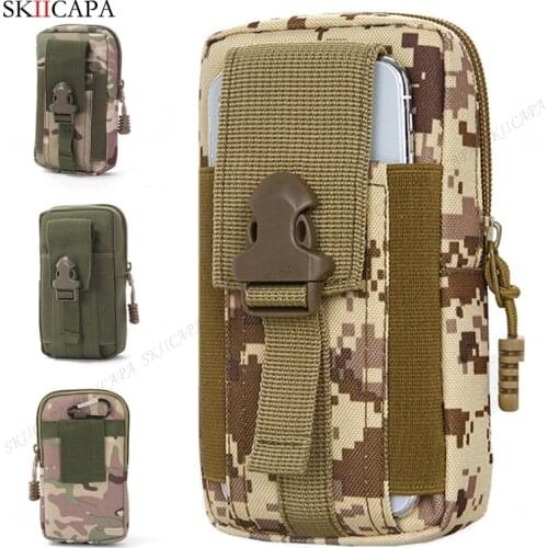 Tactical Molle Pouch Canvas Phone Waist Bag for Xiaomi Mi 11X Pro 11i 11 10T Lite 10S 10i 10T 9T Pro Belt Clip Wallet Phone Case
