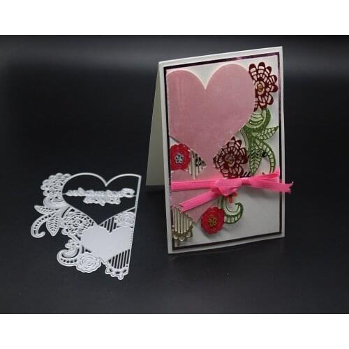 Heart-shaped flower design metal cutting mold scrapbook album embossed relief DIY paper card making decorative mold crafts