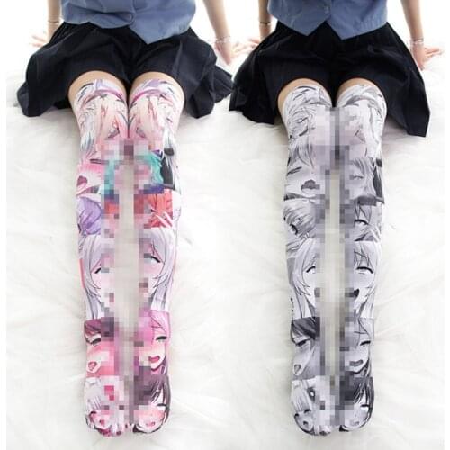 Kawaii Lolita Tights Print Stockings Anime 18 Cartoon Manga Lolita Socks Cute Cosplay Thigh High Over Knee Stocking Accessories