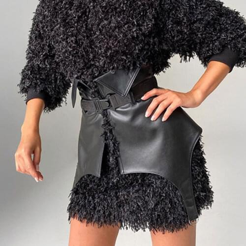 Punk Black PU Leather Corset Gothic Harajuku Buckle High Waist Bustier Vintage Streetwear Body Shaper Women Corsets Club Wear