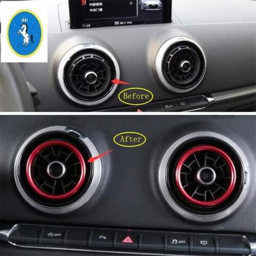 Yimaautotrims Dashboard Air Conditioner AC Vent Outlet Cover Trim Fit For Audi Q2 2017 - 2021 / A3 2014 - 2018 / S3 2014 - 2018