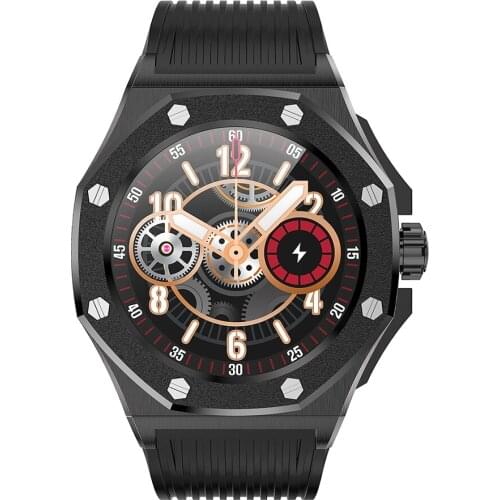 KUMI GW20 Light Luxury Mens Business Smartwatch Fashion Sport Sport Stainless Steel Case Silicone Strap Smart Watch Wristwatch