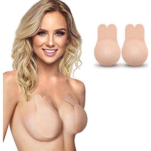 Breast Lift Tape Rabbit Sexy Underwear Accessories Women Reusable Silicone Push Up Nipple Cover Invisible Adhesive Bra Sticker