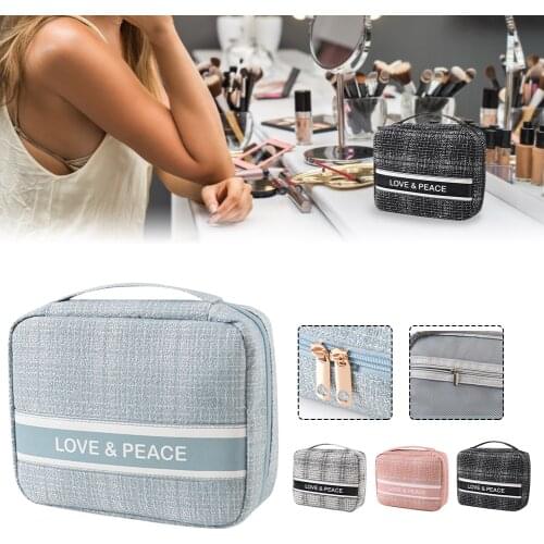 Fashion Cosmetic Bag Storage Bag LOVE ＆ PEACE Makeup Bag Travel Toiletry Case Hand-held Make Up Wash Bags Support Dropshipping