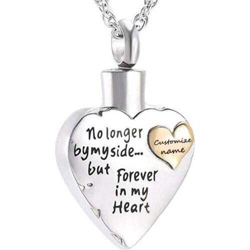 Fashion Cremation Jewelry Stainless Steel Heart Keepsake Ashes Necklace For Men Wowen or Pet Memorial Urn Pendant Necklace