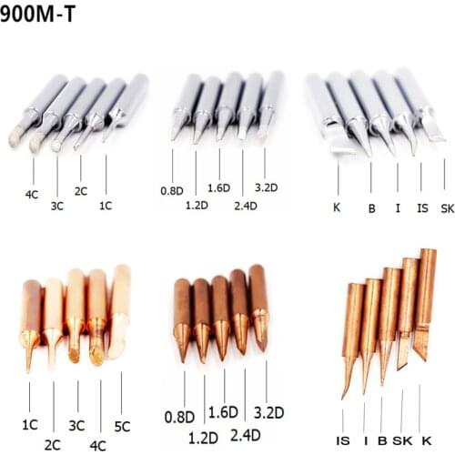 900M-T C D Series I K SK B IS Soldering Iron Tip Lead-free Welding Sting For Hakko 936 Saike 909D 852D+ 952D Soldering Station