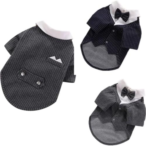 Dog Clothes Suit Tuxedo Wedding Dress Chihuahua Yorkie Clothes Poodle Bichon Pomeranian Schnauzer Pet Clothing Outfit Dropship