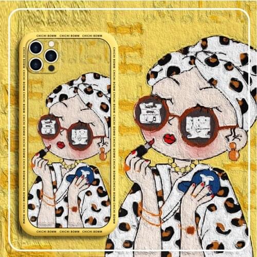 Personality Creative Cartoon Oil Painting Nabobess Phone Case For iPhone 11 12 Pro Max Mini XR X XS MAX 7 8 6 6S Plus Cover Capa