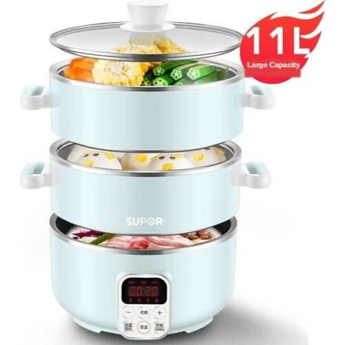 Supor electric steamer household three-layer stainless steel multifunctional electric steamer cooking pot steamer pot