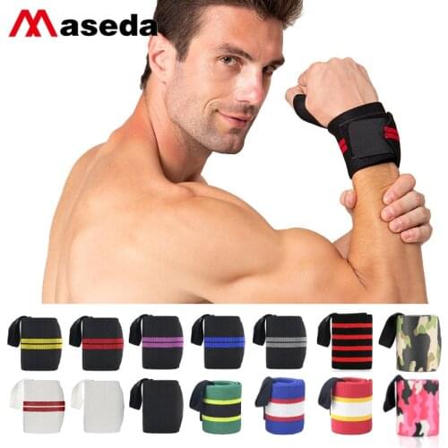 MASEDA A Pair Wrist Wrap Cotton Elastic Bandage Hand Wrap Wristbands Lifting Basketball Belts Weightlifting Sport Wristbands
