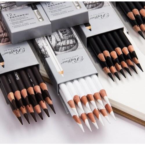 12Pcs Professional Wood Drawing Sketch Pencil Soft Pastel Colored Pencils Charcoal Pen For Student Drawing Sketch Art Supplies