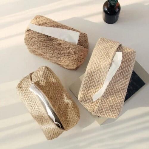 Japanese-style Simple Cotton And Linen Pumping Box Tissue Box Cloth Gome Coffee Table Living Room Dining Table Paper Pumping box