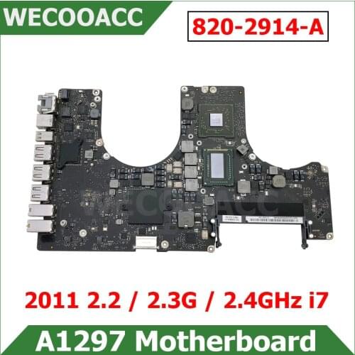 Tested A1297 Motherboard 820-2914-A 820-2914-B For Macbook Pro 17" A1297 Logic Board 2.2GHz 2.3GHz 2.4GHz 2.5GHz i7 2011