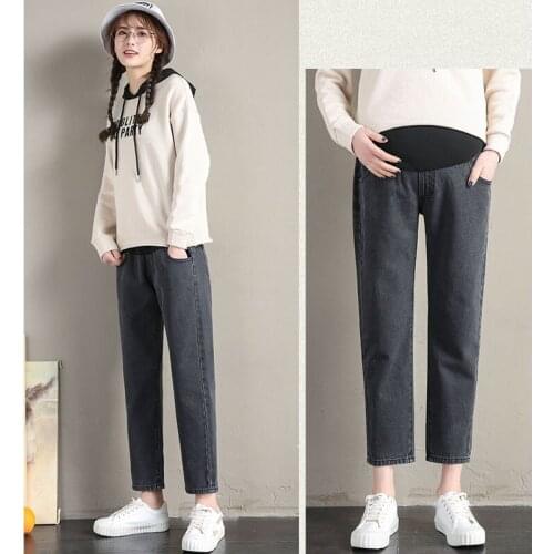Boyfriend Straight Jeans Maternity Pants For Pregnant Women Clothes Loose Casual Denim Jeans Pregnancy Trousers Mother Pants