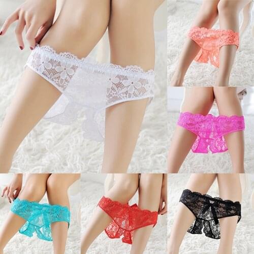 Q Sexy Female Panties Seamless Underpant Sexy Breathable Thong Transparent Briefs Lingerie Lace Womens Underwear