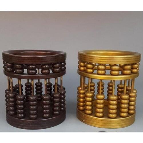 4" Pure copper antique bead pen home crafts antique collections ornaments