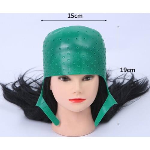 Salon Dye Silicone Cap + Hook Silicone Hair Highlights Cap Needle Reusable Hair Coloring Cap Hair Dye Hat Hairstyling Tool