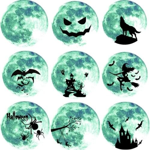 15/20/30cm Luminous Moon Wall Sticker DIY Home Decor Waterproof 3D Cartoon Castle Deer Christmas Window Glow In The Dark Sticker