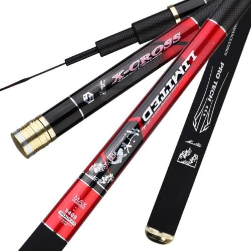 3.6m-7.2m Taiwan Fishing Rod Telescopic Fishing Olta Pesca Carbon 28/19 Tune Hard Travel Carp Fishing Pole Feeder Fishing Tackle