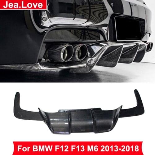 V Style Real Carbon Fiber Rear Bumper Diffuser Lip Car Body Modification Kits Parts For BMW 6 Series F06 F12 F13 M6 2013-2018