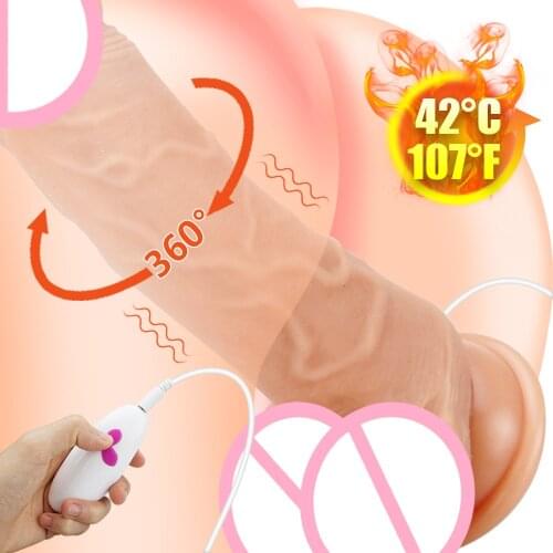 Heating Dildio Vibrators for Women Penis Dildos 360 Rotation with Suction Cup G Spot Masturbation Sex Toys For Woman Sex Machine