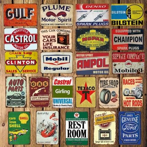 [ WellCraft ] SPARK PLUGES Garage Tire Tin Signs Wall Plaque Custom Metal Painting Antique Gift bar Pub Decor HY-1689