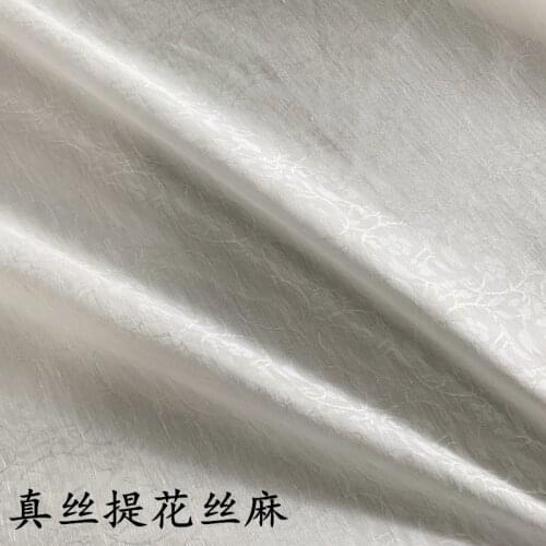 Jacquard Silk Linen Wide Real Silk Hemp, Jacquard Wide Real Silk Fabric/0.5m