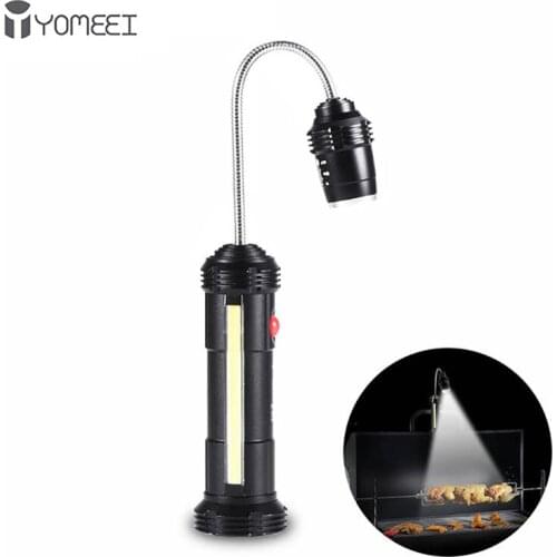 YOMEEI 1Pcs BBQ Lamp Portable Magnetic 360 Degree Adjustable LED Lamp For Barbecue Outdoor Camping Lighting Accessories