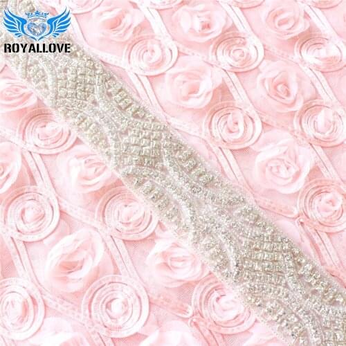 10 Yards of Glass Clear Rhinestone Beaded Applique Trim Bridal Costume Trim Wedding Bridal Accessories Iron on Trimmings Craft