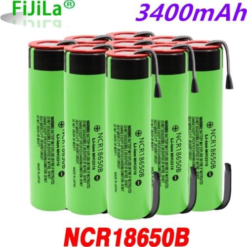 100% Original Nuevo NCR 18650B 18650 Li-ion recargable de la batera de 3400 mAh 3,7V para linterna/or +DIY nquel pieza