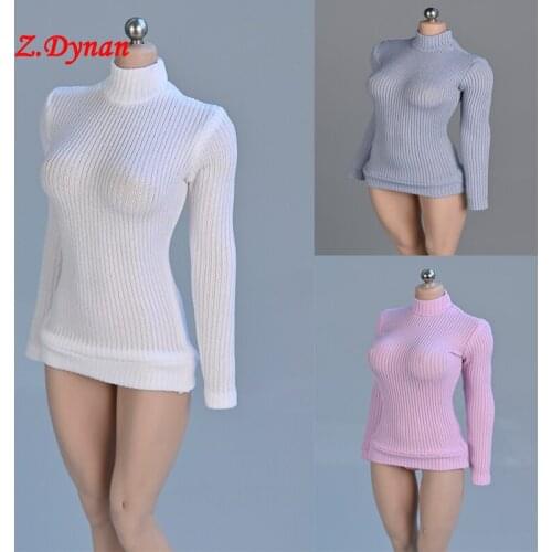 12 Color 1/6 Scale female clothes High collar sweater tight knit fit 12 inches TBLeague PH action figure