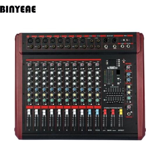 12 Channel Power Sound Mixer MAX1200 With Powerful Amplifier 700W Built-in For Professional Speaker