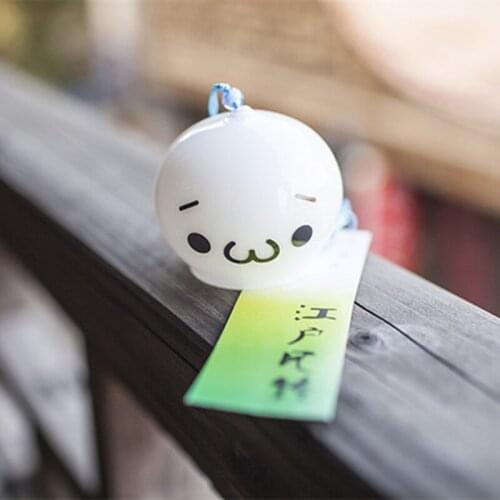 12pcs/pack Happiness Hand Painting White Glass Windchime Transparent Glass Hanging Bell New Year Birthday Friend Gift Handmade