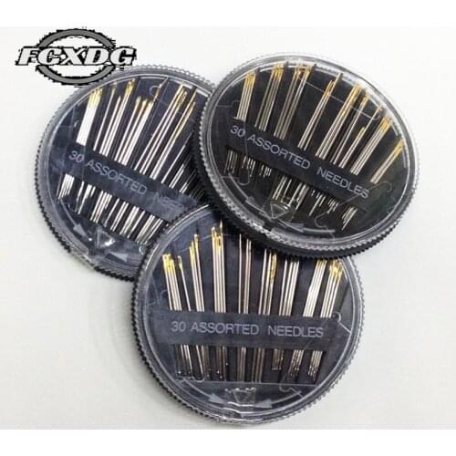 30pcs/set Household High Quality Stainless Steel Hand Sewing Needles Sewing Supplies and Accessories Self Threading Needles Case