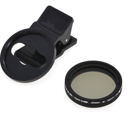 37MM Camera Filters ND2-400 Adjustable Dimming Camera Phone Camera Filter For Huawei Xiaomi Apple iPhone 12 mini 12max with Clip