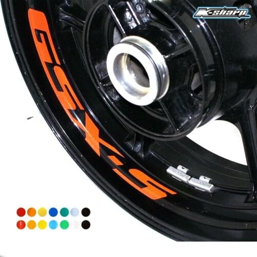 8 X Custom Inner Rim Declas Wheel Reflective Stickers Stripes For SUZUKI GSX-S gsxs 750 1000 125 moto wheel stickers