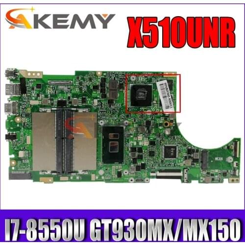 Akemy X510UNR Laptop motherboard for ASUS X510URR X510URO X510UQ X510U S5100UR S5100U original mainboard I7-8550U GT930MX/MX150