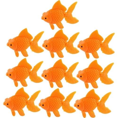 Aquarium Orange Plastic Goldfish Ornament Aquarium Decoration 10 pcs