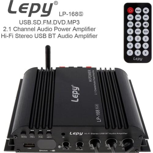 LP-168S 45WX2 Hi-Fi Stereo USB Bluetooth Car Audio Amplifier Support EDR Bluetooth 2.1 Channel with Remote Control/Power Adapter