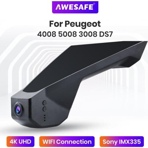 AWESAFE FHD 2160P Car DVR Camera WIFI Connection Dash Cam Video Recorder For Peugeot 4008 5008 3008 DS7