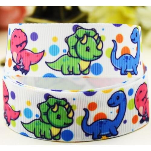 22mm 25mm 38mm 75mm Dinosaurs Cartoon printed Grosgrain Ribbon party decoration 10 Yards X-04491