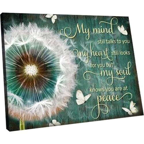 Rustic Plant Posters Dandelion Canvas Blue Textures Painting Inspiration Words Pictures Print For Living Room Bedroom Wall Decor