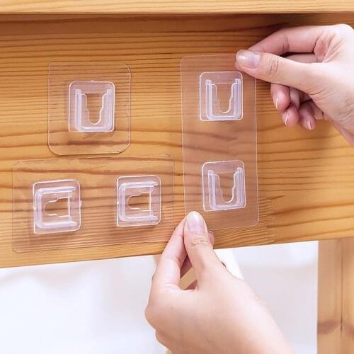 Double-Sided Adhesive Wall Hooks Hanger Transparent Hooks Suction Cup Sucker Wall Storage Holder For Kitchen Bathroom