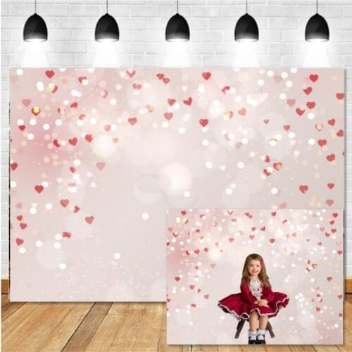 Valentine Photography Backdrop Love Hearts Sparkling Newborns Children Customized Photo Background for Studio Photocalls W4865