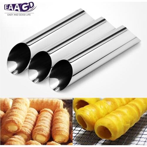 Bread Pipe Mold Stainless Steel Cookie Mould Non-stick Cupcake Baking Supplies Bakeware Danish Tube Pastry Dessert Mold
