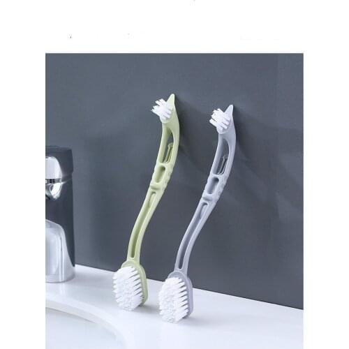 Plain double-headed hanging long-handled shoe cleaning brush Household shoe brush, shoe brush, soft bristle brush, cleaning brus