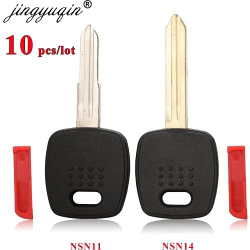 Jingyuqin 10x For Nissan A33/A32 Transponder Key Shell Replacement Fob Auto Car Key Cover Case NSN14/NSN11 Uncut Blank Blade